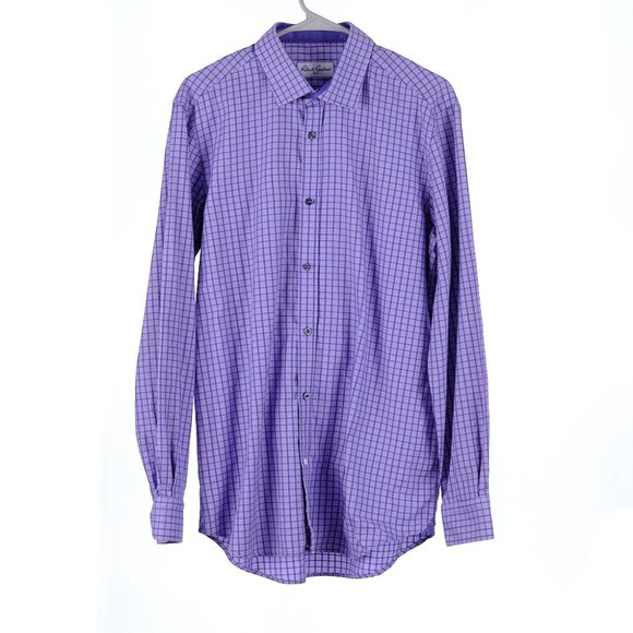 Robert Graham Purple Button Front Shirt Men's 42 16.5 - Picture 2 of 11